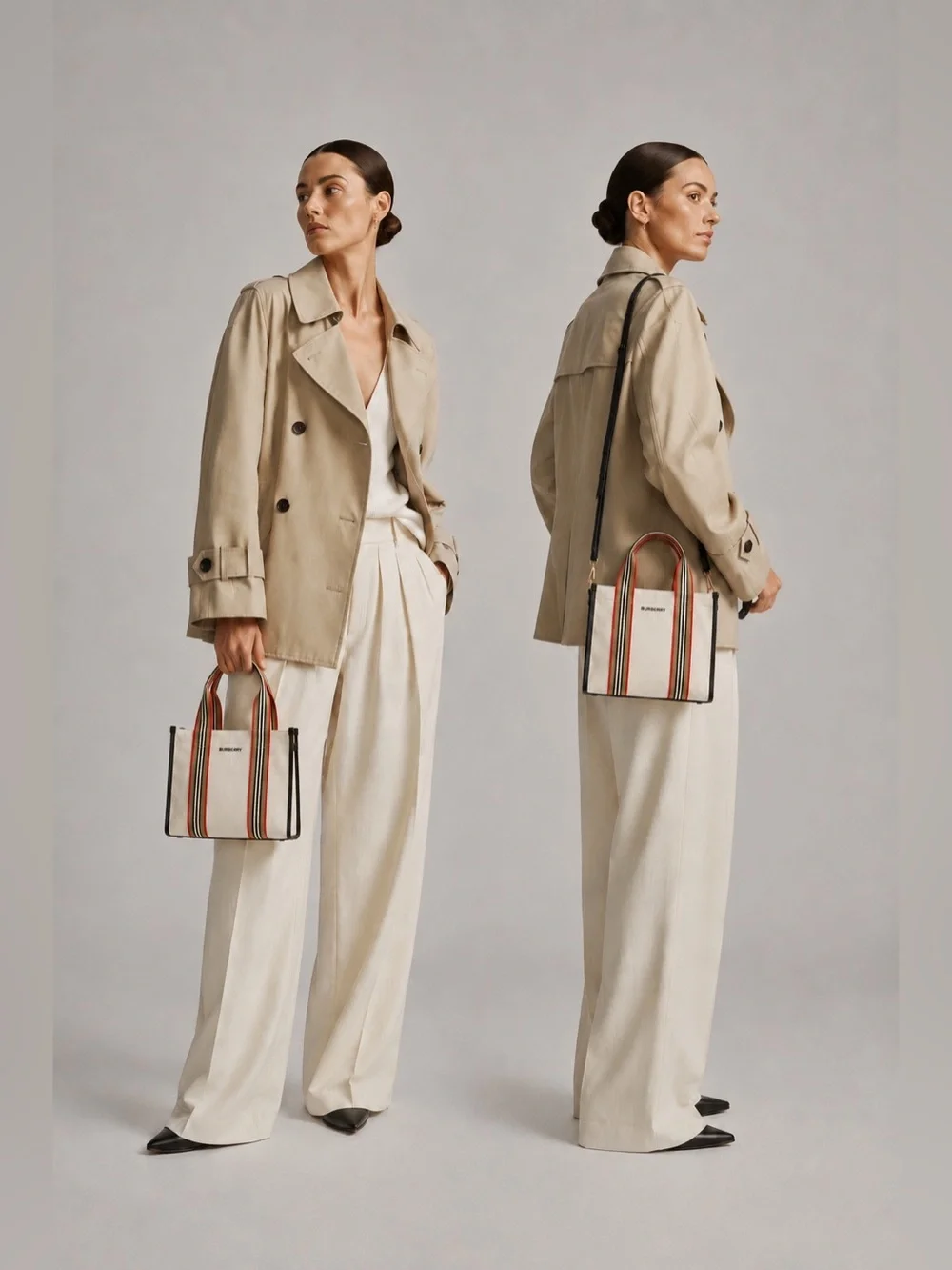 Burberry striped canvas